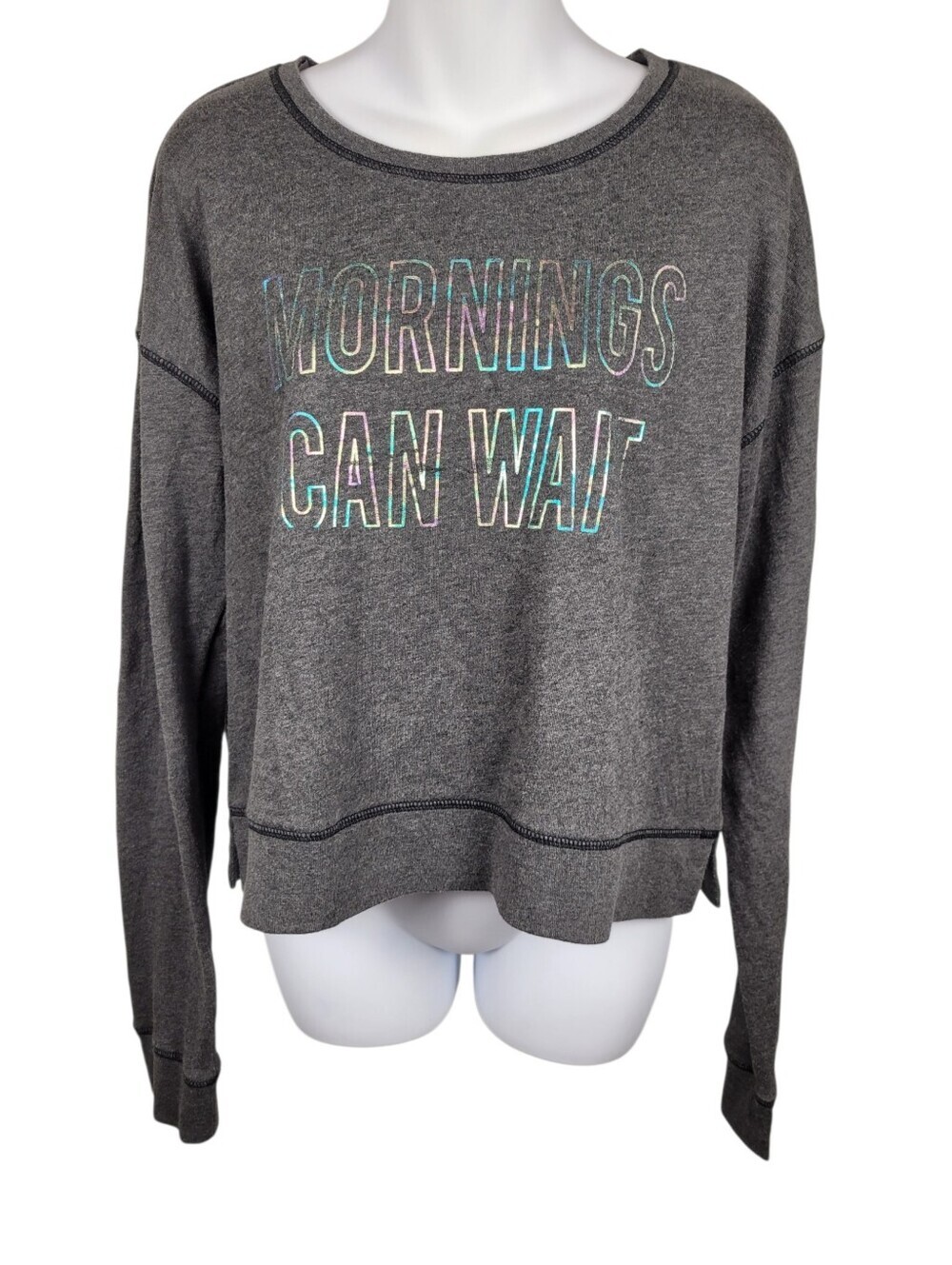 2/$20 Aeropostale Grey Morning Sweatshirt Top Size: Large
